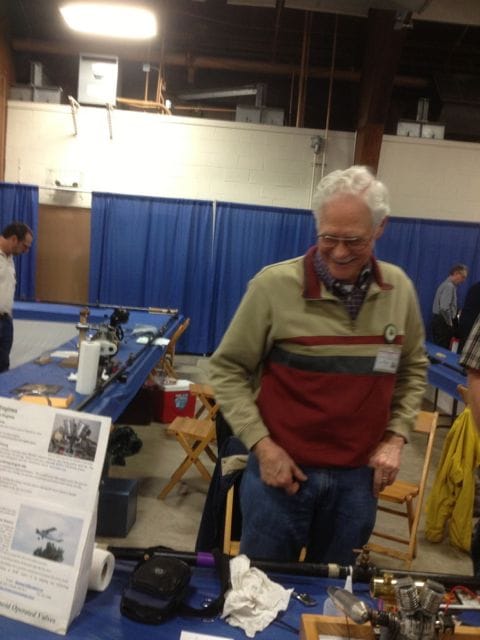 David Bowes shows off his latest camless engines at NAMES, April 2013.