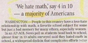 Americans hate math. 