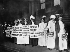 Suffragettes -- Meeting at Cooper Union. Not quite the poor, oppressed, but bringers of positive change, when they were not fighting for prohibition.