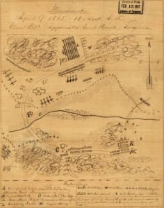 Map of the troop arrangements April 9, 1865. Checkmate. Lee's forces, x or + are out numbered, out gunned and surrounded. The end.  