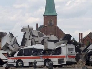 Batman and Superman in Detroit. 