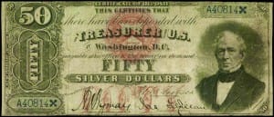 Edward Everett on the Fifty dollar silver certificate.