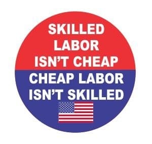 Popular emblem for hard hats in the USA. The original quote is attributed to Sailor Jack, a famous tattoo artist. 