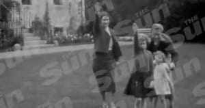 Queen Elizabeth and Edward VII give the Nazi solute. 