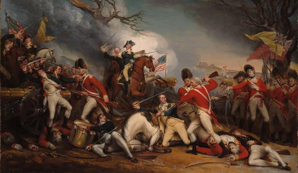 General Mercer defeated at Princeton, as Washington shows up.