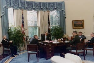 Bush at the C&O desk in the white house 