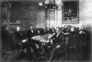 President Hayes used this table in the Cabinet Room for meetings and to sign treaties.