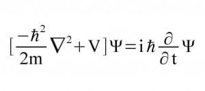 Schrödinger's wave equation, time dependent.