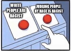 This is a popular meme about racism. It makes sense to me.
