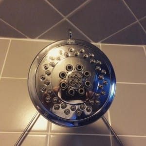 Three-position shower head -- a wonderful home improvement  I got it at universal plumbing.