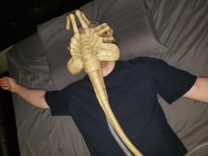 Jared Gray, author of the Alien movies, was diagnosed with apnea, so he designed his own sleep-mask. 